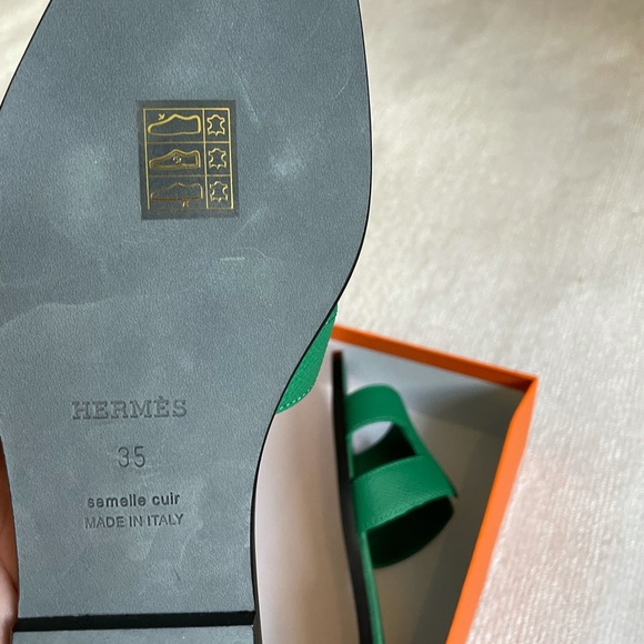 SOLD HERMÈS OF PARIS SANDEL FEMME ORAN VEAU EPSOM SIZE 35 SIZE 5 US - AUTHENTIC - Picture 10 of 11